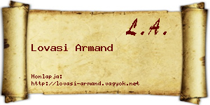 Lovasi Armand névjegykártya